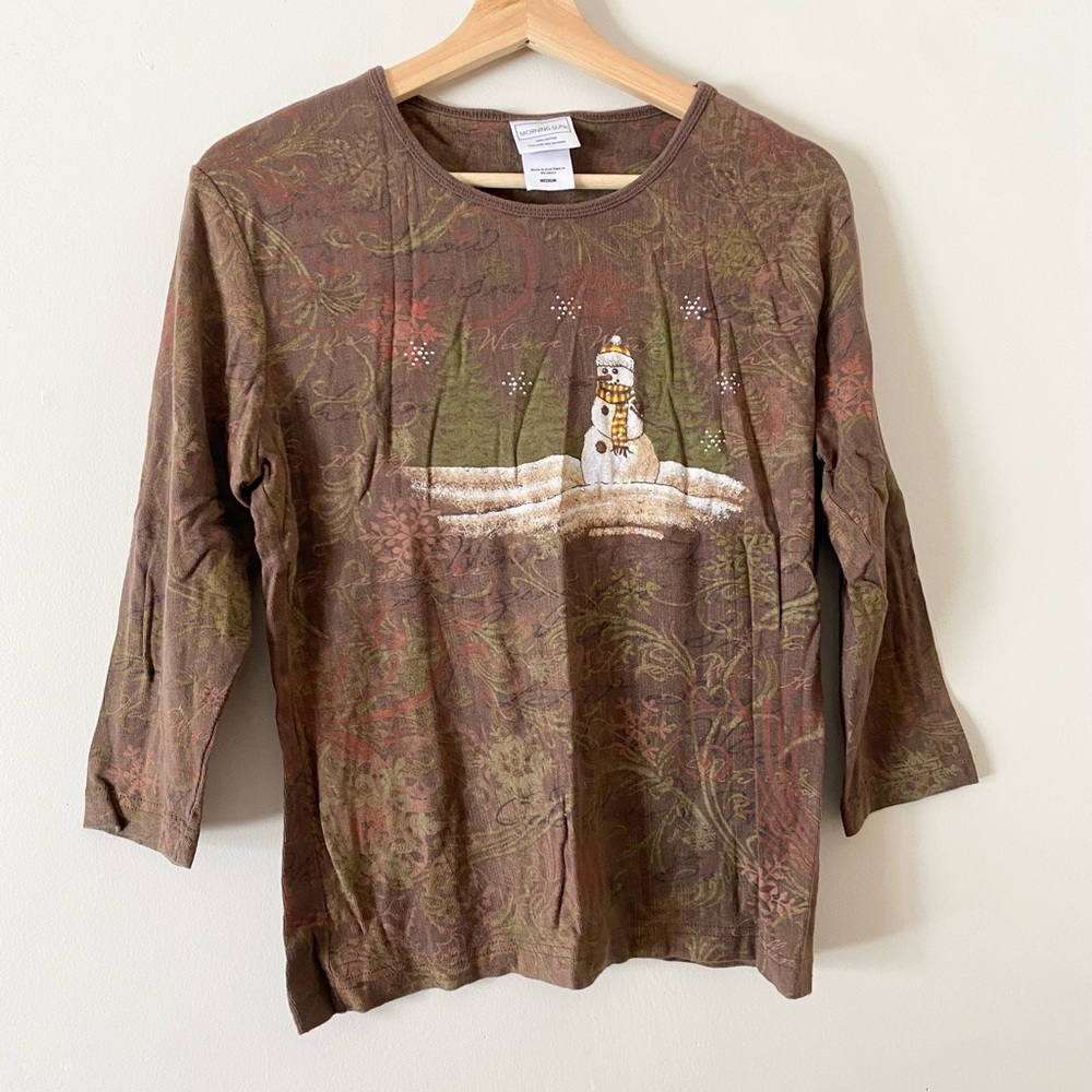 Vintage Morning Sun • Snowman Shirt